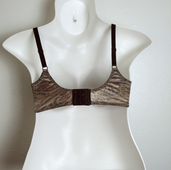 Bra Underwire Full Coverage Size 40D Animal Print Black - Picture 3 of 9